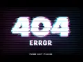Strona 404 z efektem glitch. Widnieje napis "ERROR" i "PAGE NOT FOUND" na tle poziomych linii.