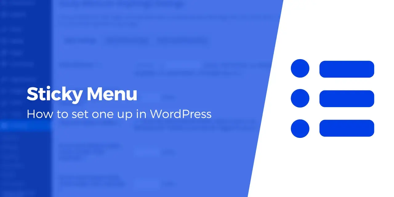 Instrukcja jak stworzyć **sticky menu** w WordPress. Widok panelu administracyjnego z opcjami menu.