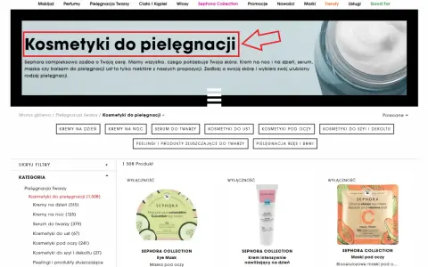 Nagłówek "Kosmetyki do pielęgnacji" zaprasza do świata dbania o cerę. Znajdziesz tu wszystko, czego potrzebuje Twoja skóra.