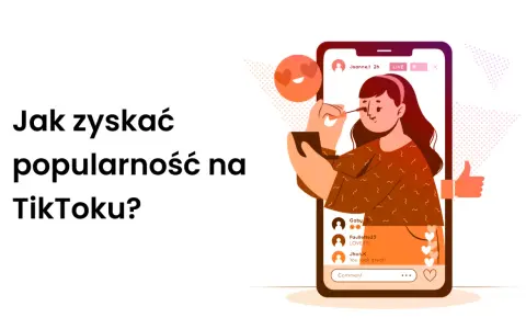 Jak zyskać popularność na TikToku? Ilustracja pokazuje kobietę nagrywającą filmik, który może stać się viral na TikToku.