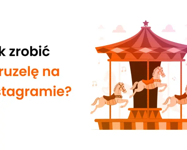Jak zrobić karuzelę na Instagramie? Ilustracja przedstawia karuzelę z końmi, symbolizującą post karuzelowy.