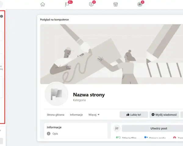 Tworzenie fanpage na Facebooku: uzupełnij nazwę, kategorię i opis, aby Twoja strona była widoczna.