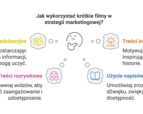 Trendy w marketingu: krótkie filmy edukacyjne, rozrywkowe, inspirujące i z napisami zwiększają zaangażowanie i dostępność.