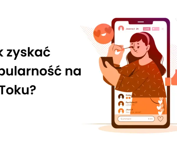 Jak zyskać popularność na TikToku? Ilustracja pokazuje kobietę nagrywającą filmik, który może stać się viral na TikToku.