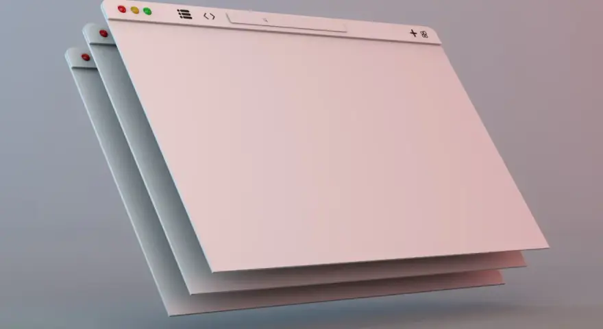 Warstwowe okna przeglądarki, sugerujące paginację stron.