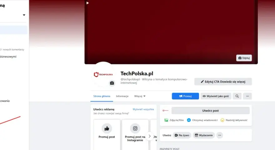 Kliknij "Ustawienia", by dowiedzieć się, jak sprawdzić ilość wyświetleń posta na FB.