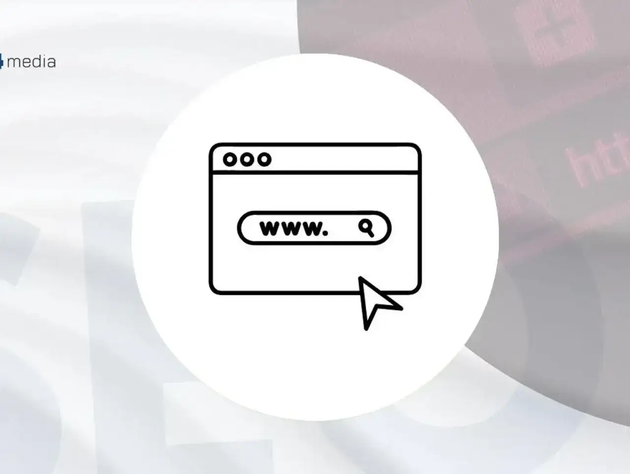 Ikona przeglądarki z polem wyszukiwania i kursorem, symbolizująca wyszukiwanie i link kanoniczny.